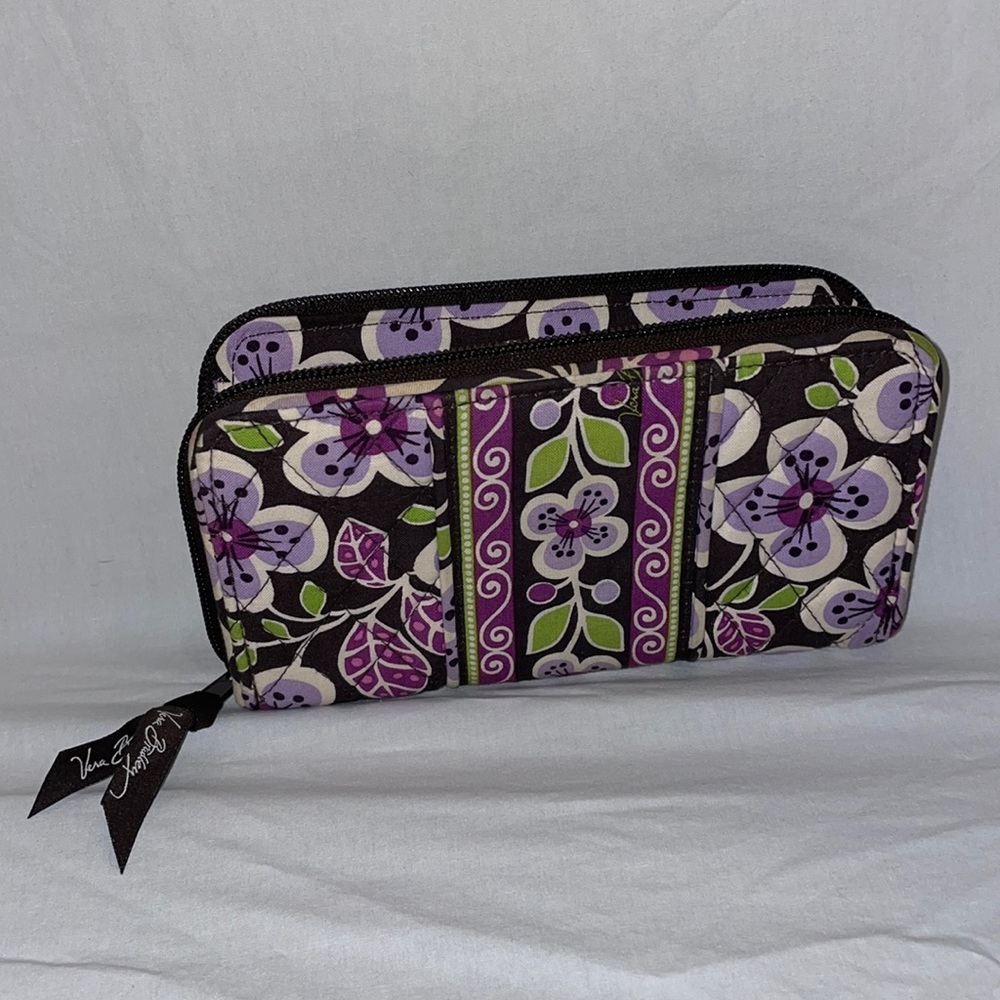 Plum Petals Vera Bradley zipper wallet
